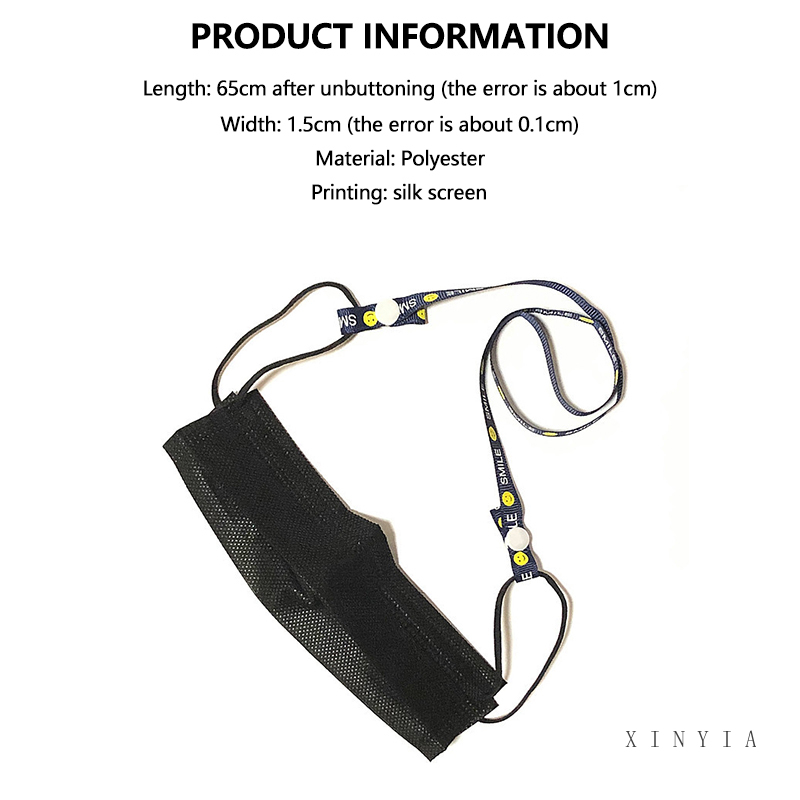 (Hàng Mới Về) Dây Đeo Khẩu Trang Hình Mặt Cười Có Thể Điều Chỉnh Tiện Dụng