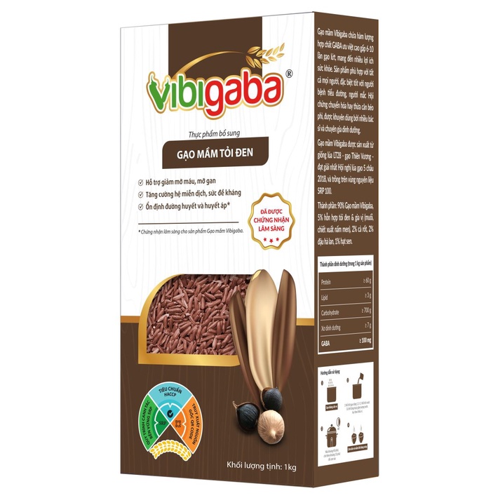 Gạo Mầm vibigaba tỏi đen Hạt Ngọc Trời (1kg)