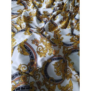 vải lụa satin họa tiết