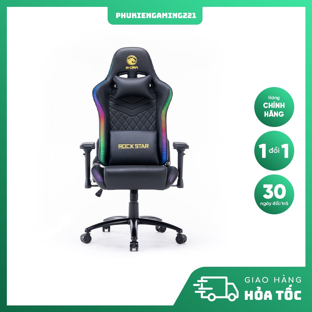 Ghế Chơi Game EDra Rock Star EGC223 LED RGB Hàng Chính Hãng