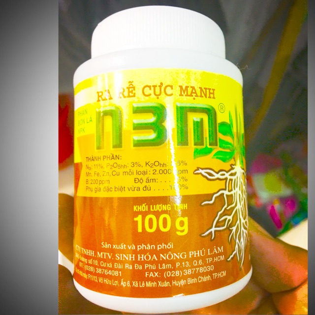 Phân bón N3M,  Phan kích rễ cực mạnh lọ 100gr