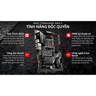 Bảng mạch chính MSI B450 TOMAHAWK MAX II (Socket AM4 ( Mới nguyên BOX -BH 36 Th )