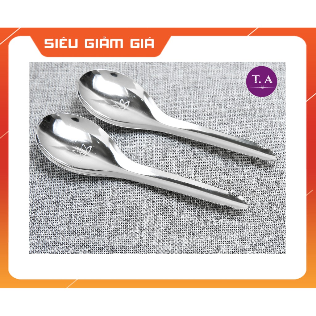 COMBO SET 5 Thìa Inox Bông Sen Inox Sáng Bóng K Gỉ Sét