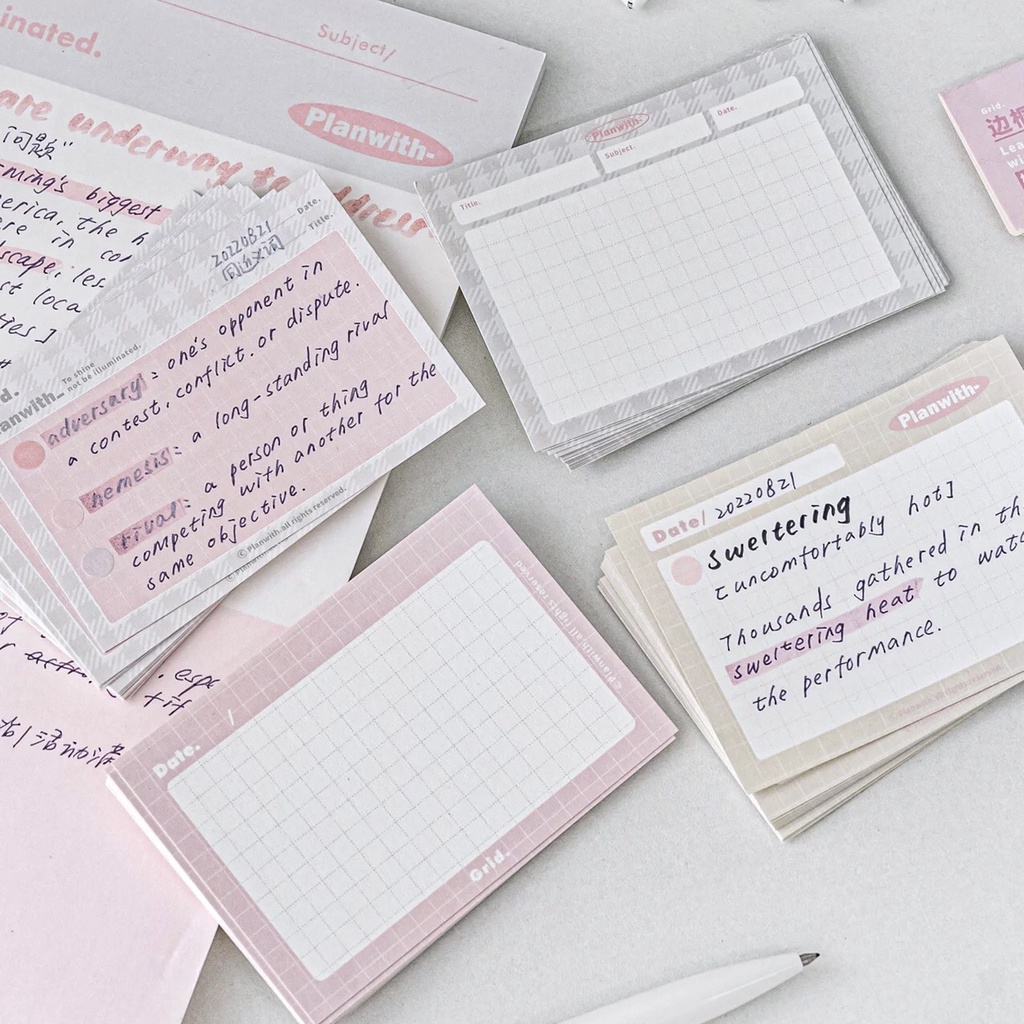 Giấy note Learning card Planwith Enhance tặng kèm sticker
