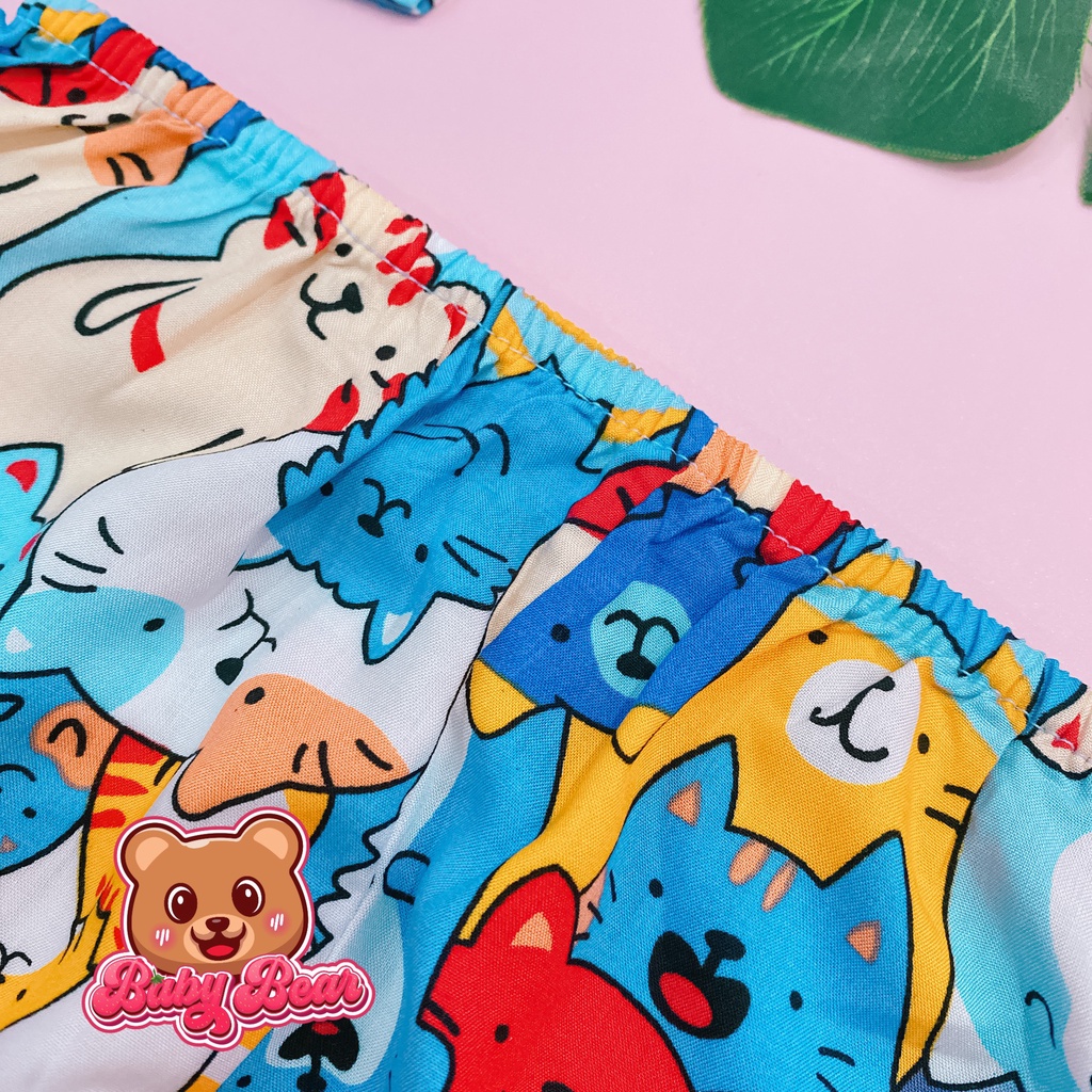 Bộ quần áo tole lanh dài tay bé trai chất mềm, mịn, mát size 8-50kg BabyBear