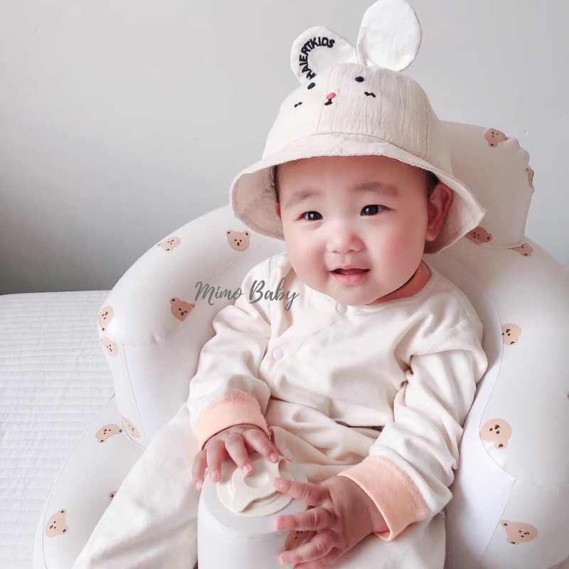 Mũ nón tai bèo, mũ bucket hình chuột con đính nơ dễ thương cho bé MH136 Mimo Baby