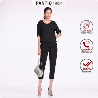 Áo sơ mi chất liệu vải thô vạt áo 2 tầng dáng suông FAS52247 - PANTIO
