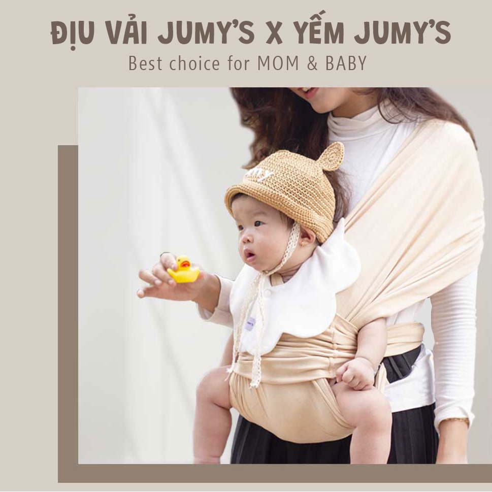 Yếm chống thấm chất vải mềm mại có cúc bấm hoạ tiết hoạt hình không kích ứng da dành cho bé JUMYSIE
