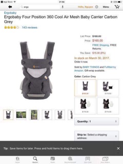 Địu Erogobaby cho bé