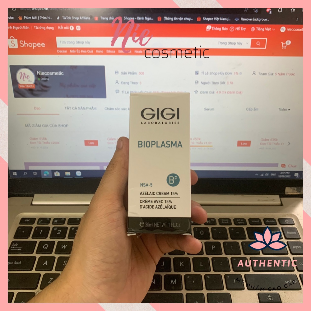Kem điều loại mụn và thâm nám Gigi Bioplasma Azelaic Cream 15% 30ml