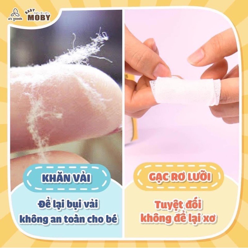 Gạc rơ lưỡi Moby cho bé hộp 50 miếng