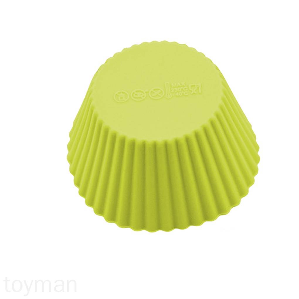 Set 12 khuôn làm bánh cupcake hình tròn nhỏ bằng silicon nhiều màu sắc