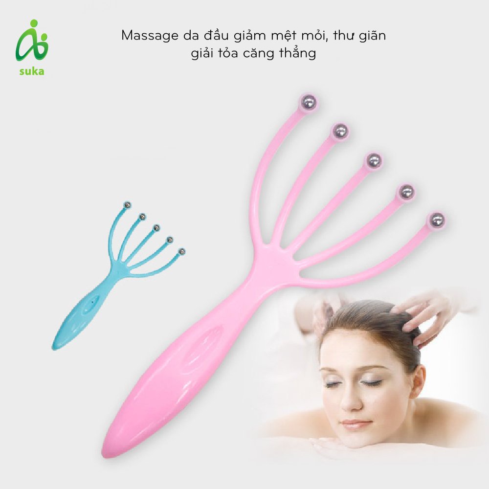 Cây Massage Đầu Giúp Lưu Thông Máu Tốt, cào mát xa đầu giúp giảm đau đầu, ngứa đầu SK