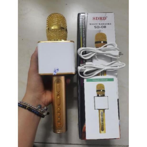 [KỊCH SÀN] Micro Karaoke Magic SD-08 Kết Nối Bluetooth - hàng loại 1 âm thanh chuẩn loa to - BH 6 Tháng