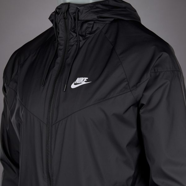 Áo khoác Nike chính hãng màu đen có mũ trùm đầu vải dù xịn lót lưới cách nhiệt bên trong