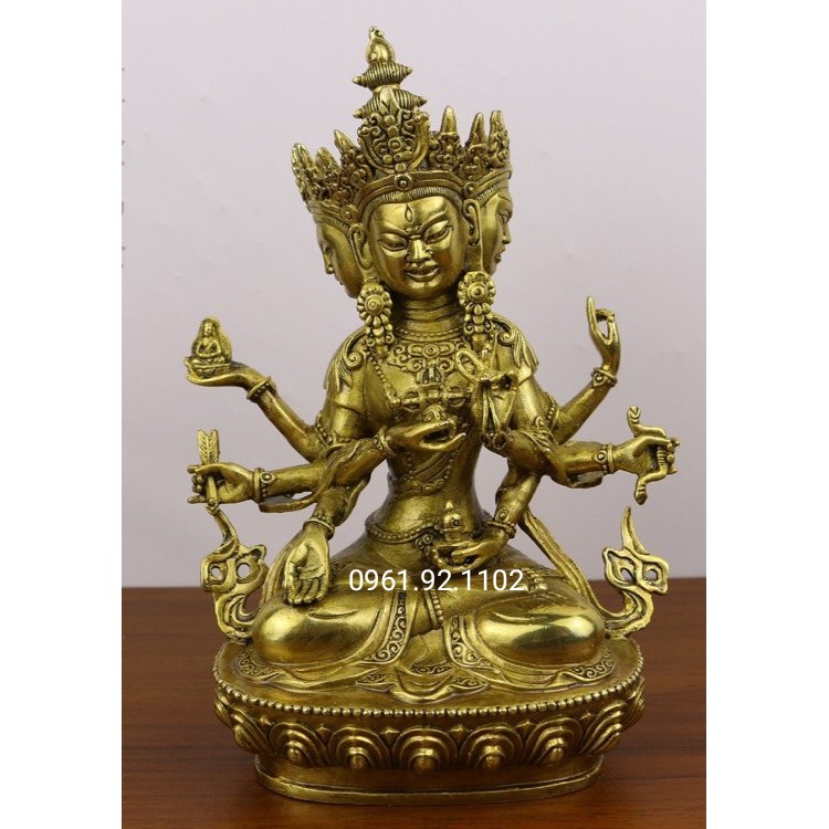 Phật giáo Tây Tạng Đồ dùng Mật tông Dụng cụ Phật Nepal bằng đồng nguyên chất Mật tông Hộ pháp Tượng Phật Tôn kính Đức