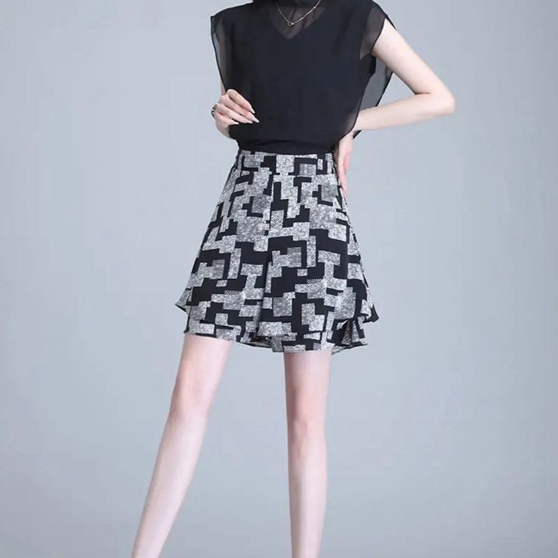 Quần Short Satin Ống Rộng Lưng Cao Phong Cách Phương Tây Thời Trang Mới 2022