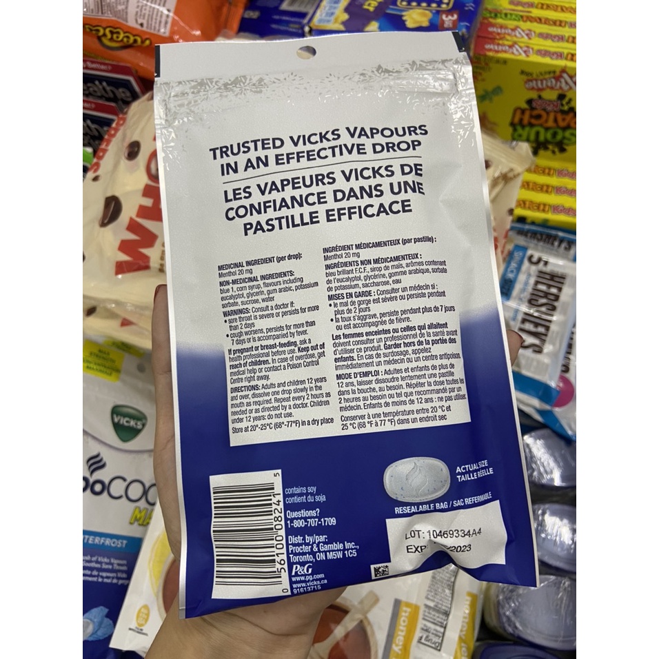 Kẹo ngậm giảm ho,đau họng Vicks Vapocool Max gói 40 viên