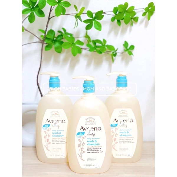 Sữa tắm gội toàn thân 2in1 Aveeno Baby dailycare chiết xuất yến mạch 532ml / 976ml - Hàng Mĩ [OH BABIES]
