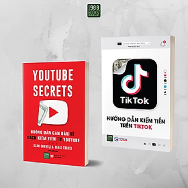 Combo Sách Tiktok marketing + Hướng dẫn kiếm tiền từ Youtube