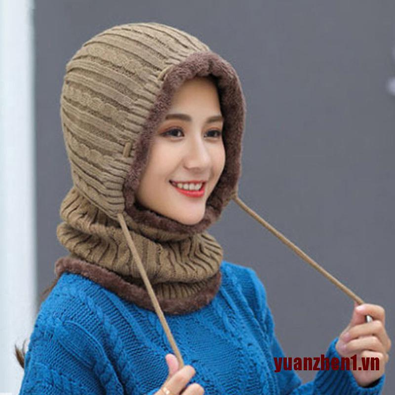 [Yuanzhen1] Set Mũ beanie Và Khăn Choàng Cổ Mùa Đông Cho Nữ