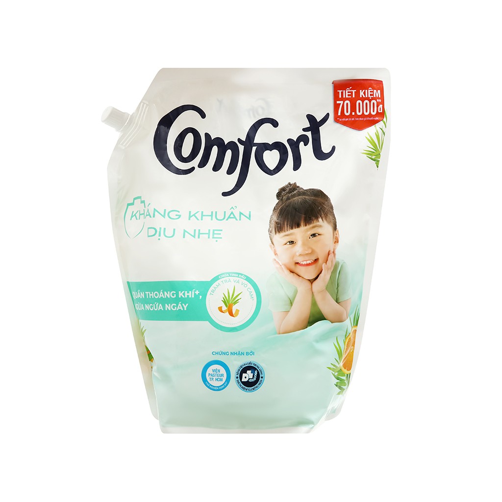 Nước xả vải Comfort kháng khuẩn dịu nhẹ túi 2.4 lít