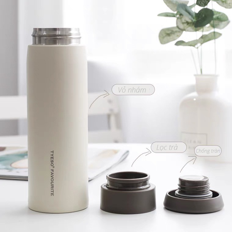 Bình giữ nhiệt TYESO-L1 thể tích 500ml vỏ nhám chất liệu inox 304 BN13 - BN13