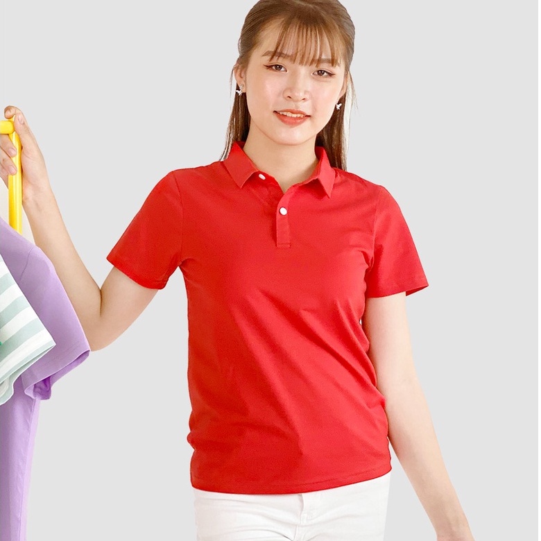 Áo thun nữ Cổ Sơ Mi (Cổ trụ) TOLI, chất cotton 4 chiều mềm mịn, co dãn Màu Trắng