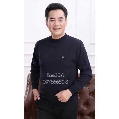 Áo len nam trung niên cổ 5 phân cho bố - ảnh thật hàng có sẵn.