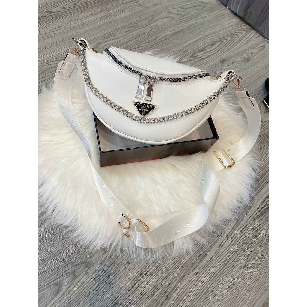 Túi Đeo Chéo Nữ ❤️XẢ KHO BÁN LỖ❤️ Túi Đeo Ngực PƠRA Phối Xích Đeo Vai TXHQ 505