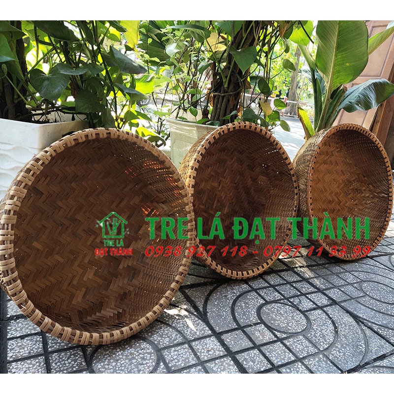 Mủng tre tự nhiên, thúng tre đựng gạo và lúa, trang trí siêu thị