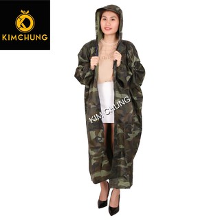 (Size lớn 1m65 trở lên mặc vừa) Áo mưa thời trang nữ, Áo mưa măng tô có dây kéo và nút gài
