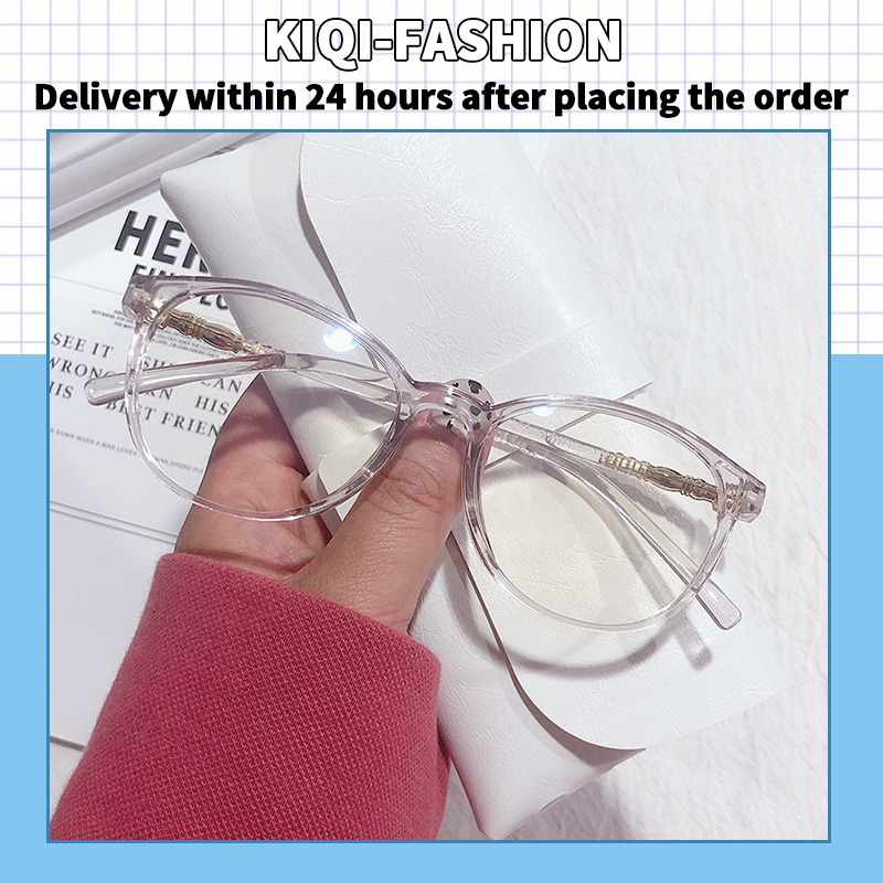 Mắt Kính Gọng Tròn Chống Tia Sáng Xanh Phong Cách Hàn Quốc Sang Trọng