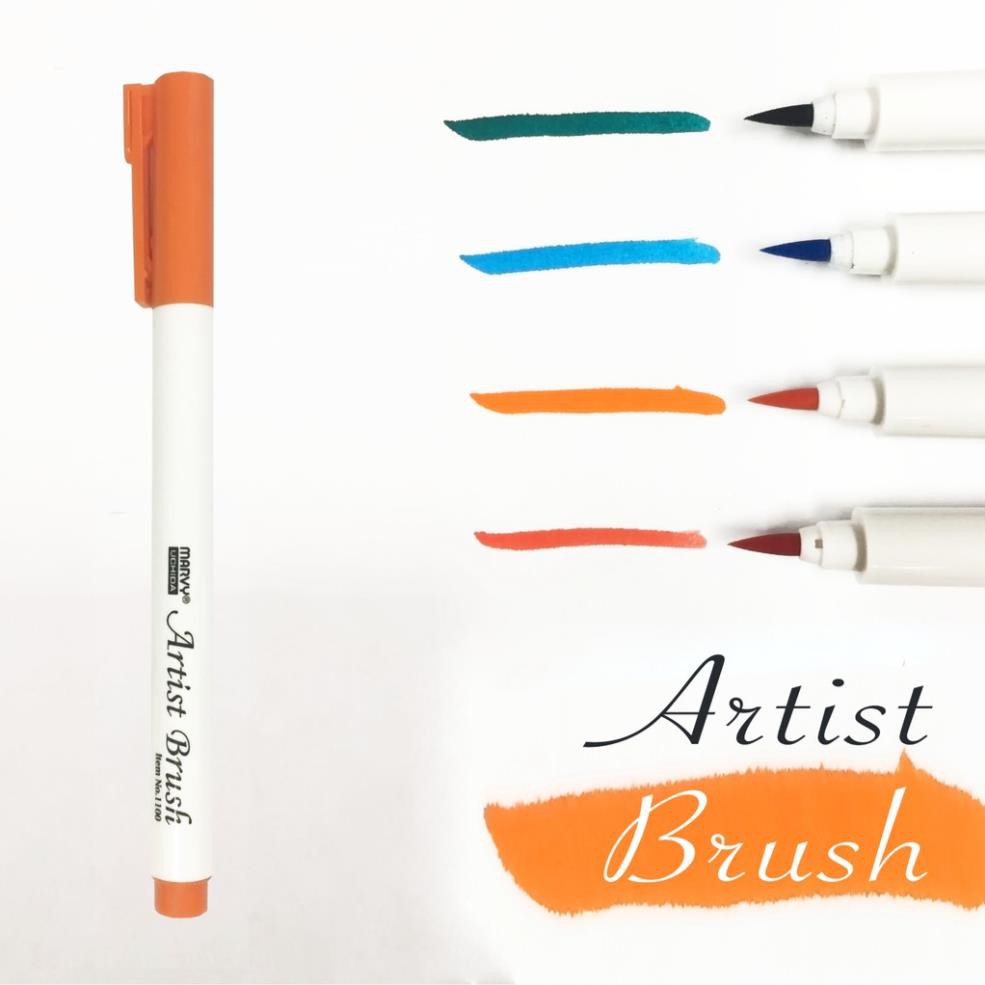 [FREESHIP] Bút lông họa sĩ Marvy Uchida - Artist Brush (tone Đỏ hồng)