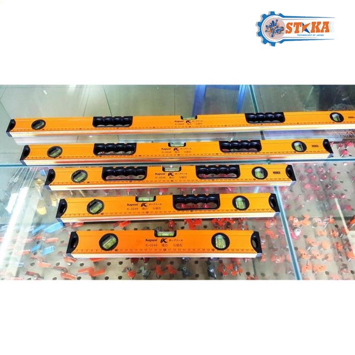 Thước Thủy Nivo Cam. Có Nam Châm Kapusi Nhật Bản Đủ Kích Thước 30cm, 40cm,  50cm, 60cm, 80cm, 1m