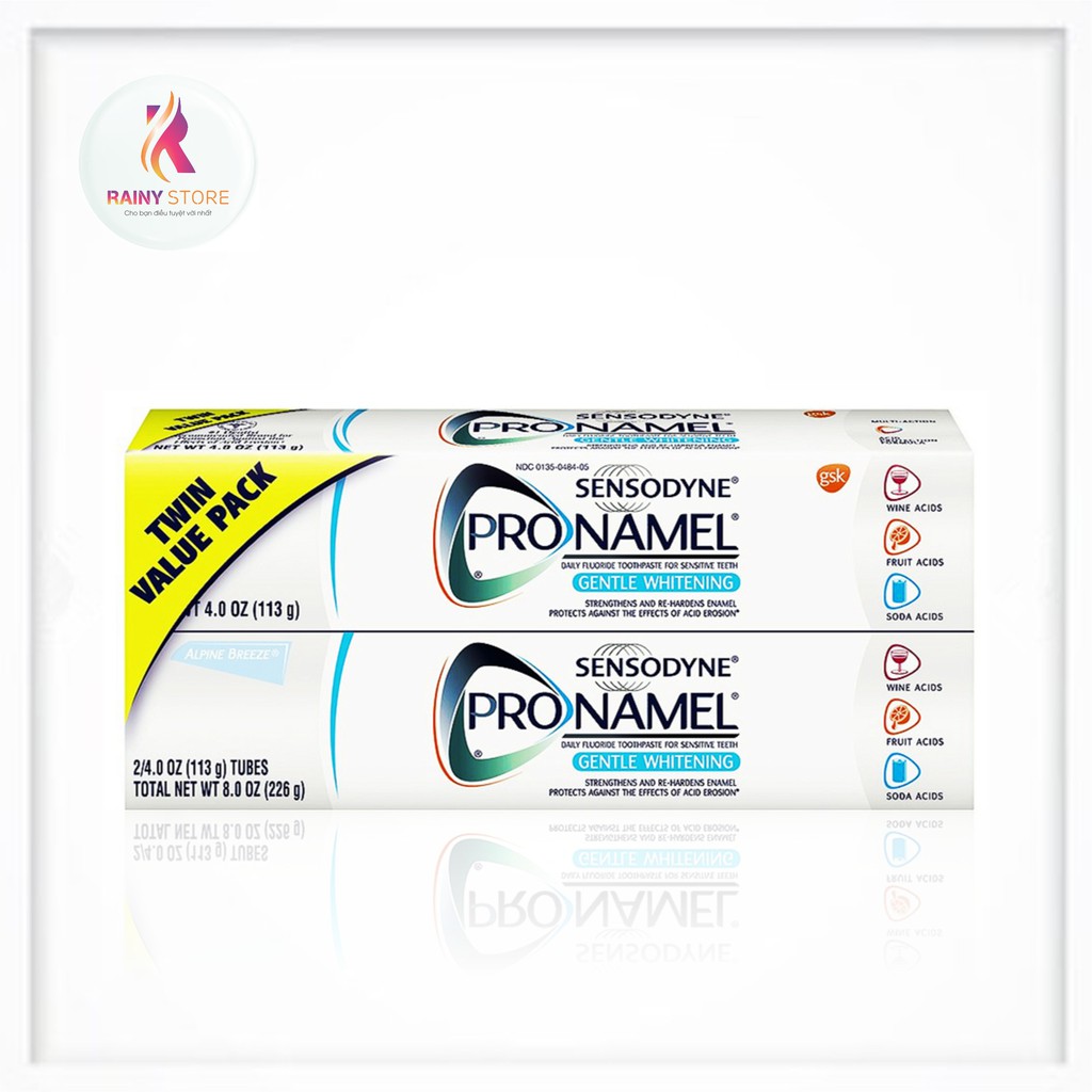 Set 2 kem đánh răng Sensodyne Pronamel Gentle Whitening dành cho răng nhạy cảm 113g x 2 chính hãng của Mỹ