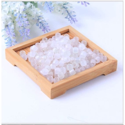 25-100gam hạt nhựa màu trăng 6x8mm có lỗ xỏ 4mm làm đồ chơi, trang trí