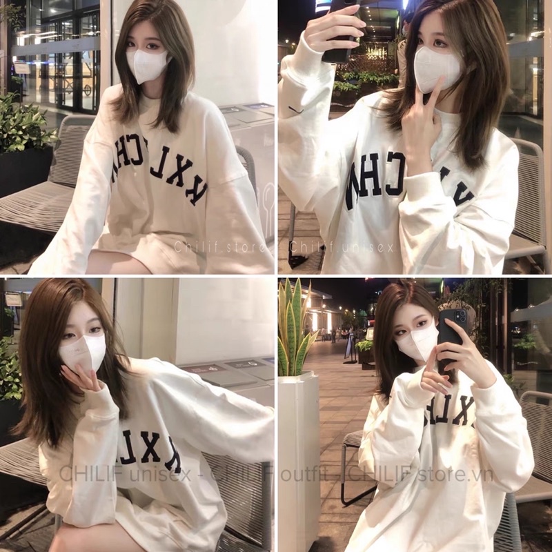 Áo SWEATER chữ nổi “ KXLFCHN “ Chất nỉ bông xịn mịn form rộng Unisex thoải mái nam nữ cực đẹp cực xịn | BigBuy360 - bigbuy360.vn