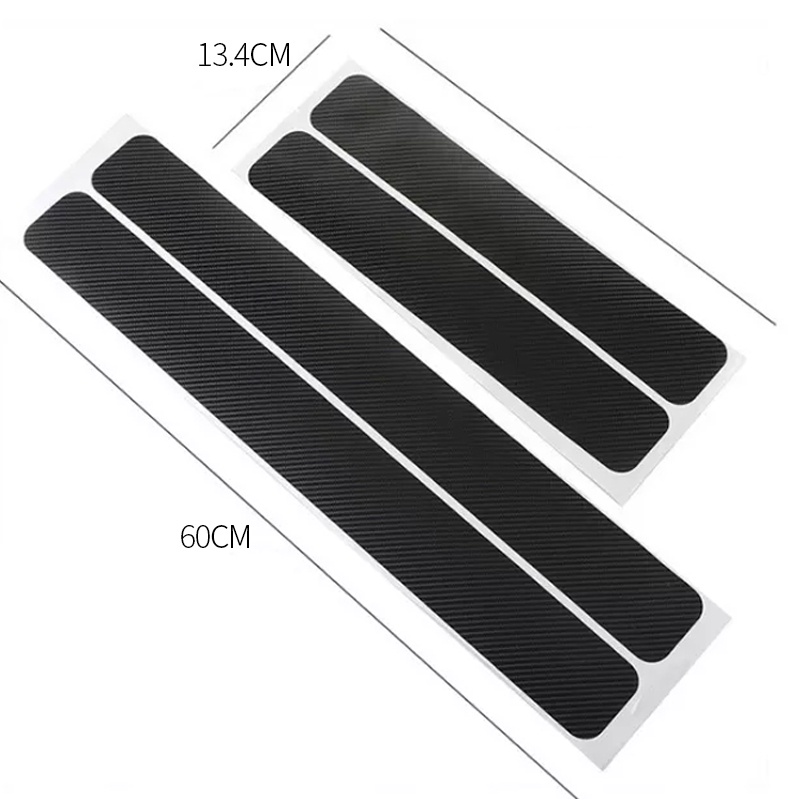 Bộ 4 Miếng Dán In Họa Tiết Sợi carbon 3D Bảo Vệ Cửa Xe Hơi Chống Trầy Tiện Dụng