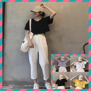 Áo croptop cổ tim - có kèm ảnh thật