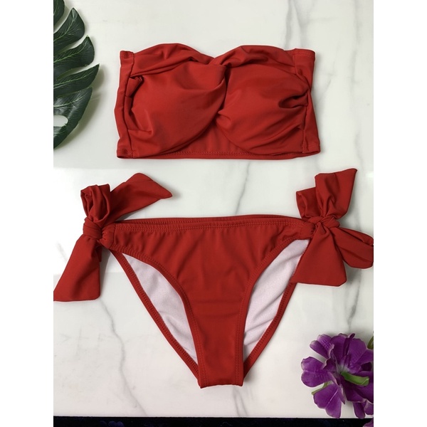 [Sẵn Hàng] Bikini 2 mảnh áo xoắn cup ngực quần buộc nơ [ Full Màu]