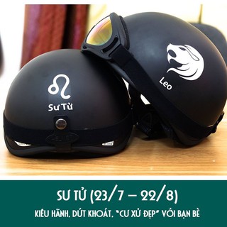 SƯ TỬ KÈM KÍNH UV - nón bảo hiểm nữa đầu CUNG HOÀN ĐẠO kèm kính uv x400 mẫu mới - mũ bảo hiểm SƯ TỬ kèm kính uv x400