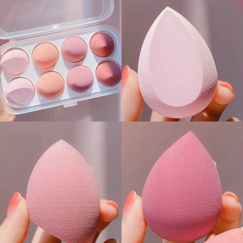 (hàng Mới Về) Set 8 Mút Trang Điểm Ướt Và Khô Tiện Dụng
