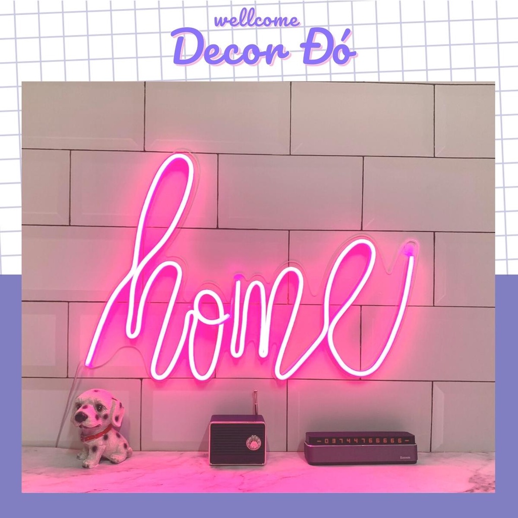 Đèn NeonSign | Chữ Home | Kích Thước 39x22cm | Quà Tặng Trang Trí Cực Chất , Siêu Sáng & Tiết Kiệm Điện Với Led 12v |