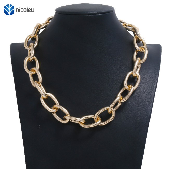 Nicoleu |  Europe and America Style Necklace Hip-pop Punk Metal Chain Necklace