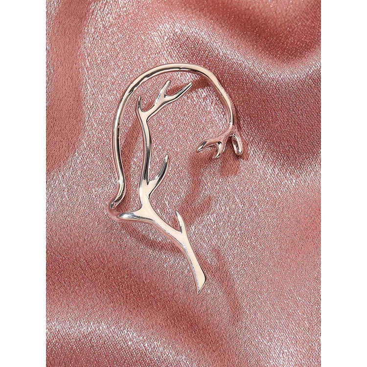 1 Khuyên Vành Tai Kim Loại Hình Lá Thời Trang Cho Nữ