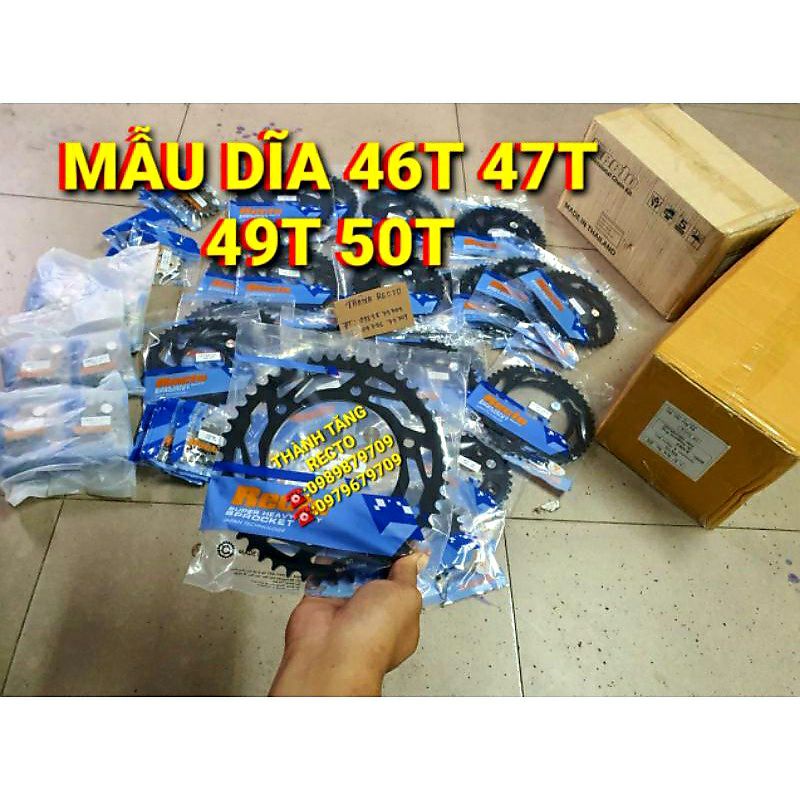 NHÔNG DĨA R15V3/R15V3/FZ 155i/XSR 155 46T 47T 48T 49T 50T 52T RECTO MADE IN THAILAN