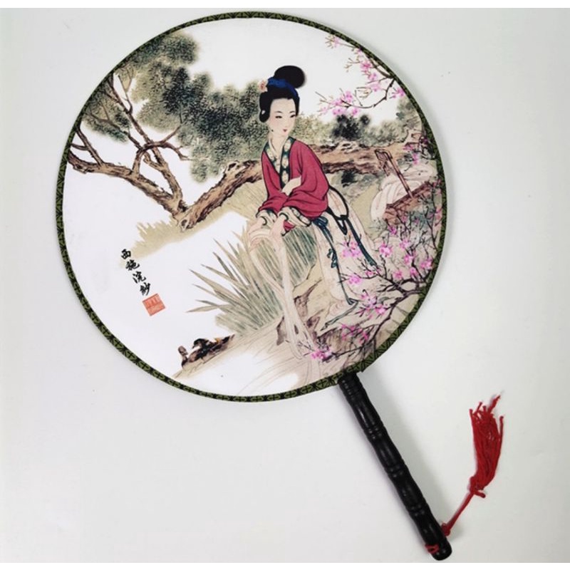 Quạt tròn cổ trang chị hằng nga cho bé chụp hình trung thu