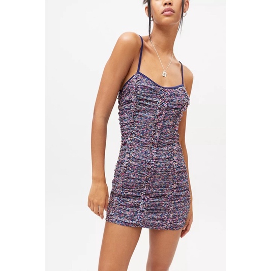 Dress Forum Ruched Mesh Mini Dress