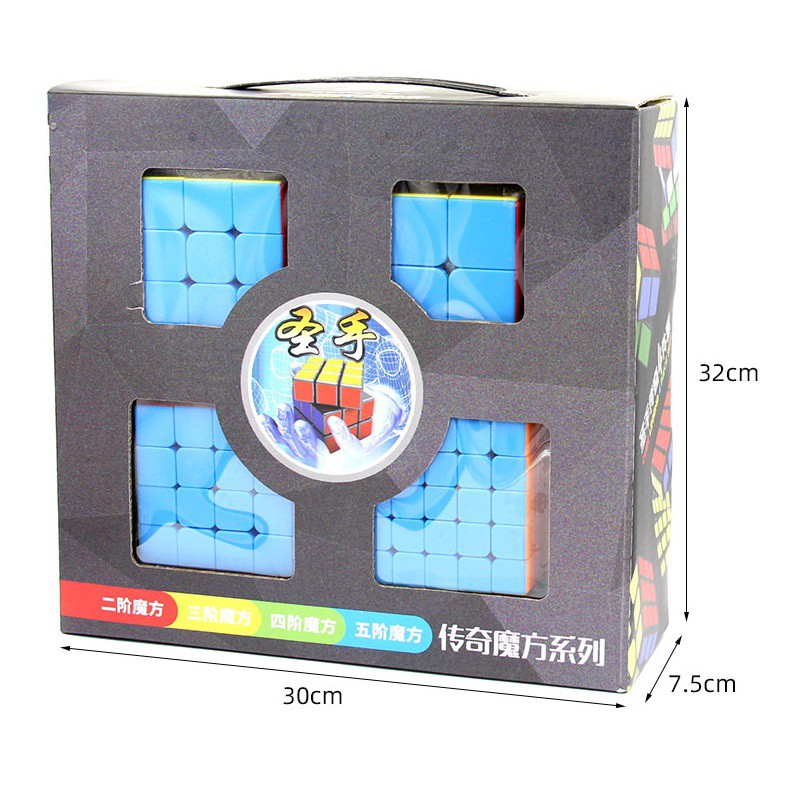 ❤️ HOTSALE ❤️ Combo Hộp 4 Rubik SENGSO LEGEND 2x2 3x3 4x4 5x5 Xoay trơn mượt, bẻ góc tốt